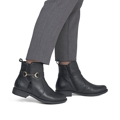 Rieker 74856-00 Black H Fit Ankle Boots