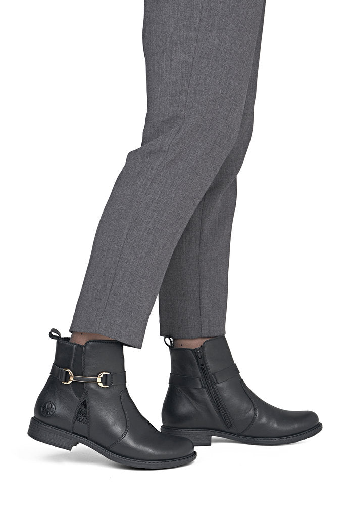 Rieker 74856-00 Black H Fit Ankle Boots
