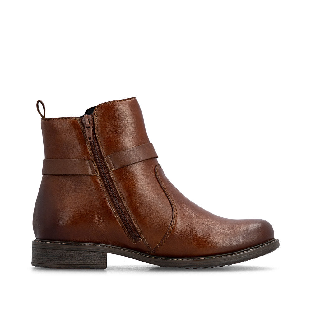 Rieker 74856-22 Cognac Tan & Navy H Fit Boots