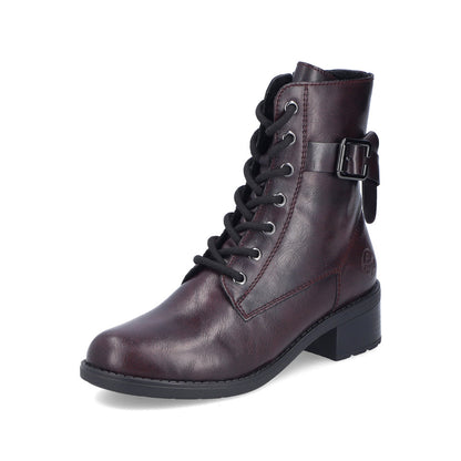 Rieker 75431-35 Burgundy Combi Ankle Boots