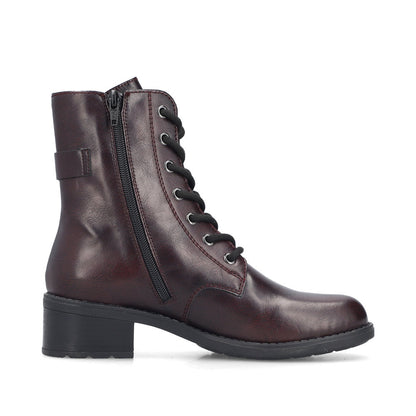 Rieker 75431-35 Burgundy Combi Ankle Boots