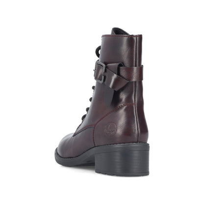 Rieker 75431-35 Burgundy Combi Ankle Boots