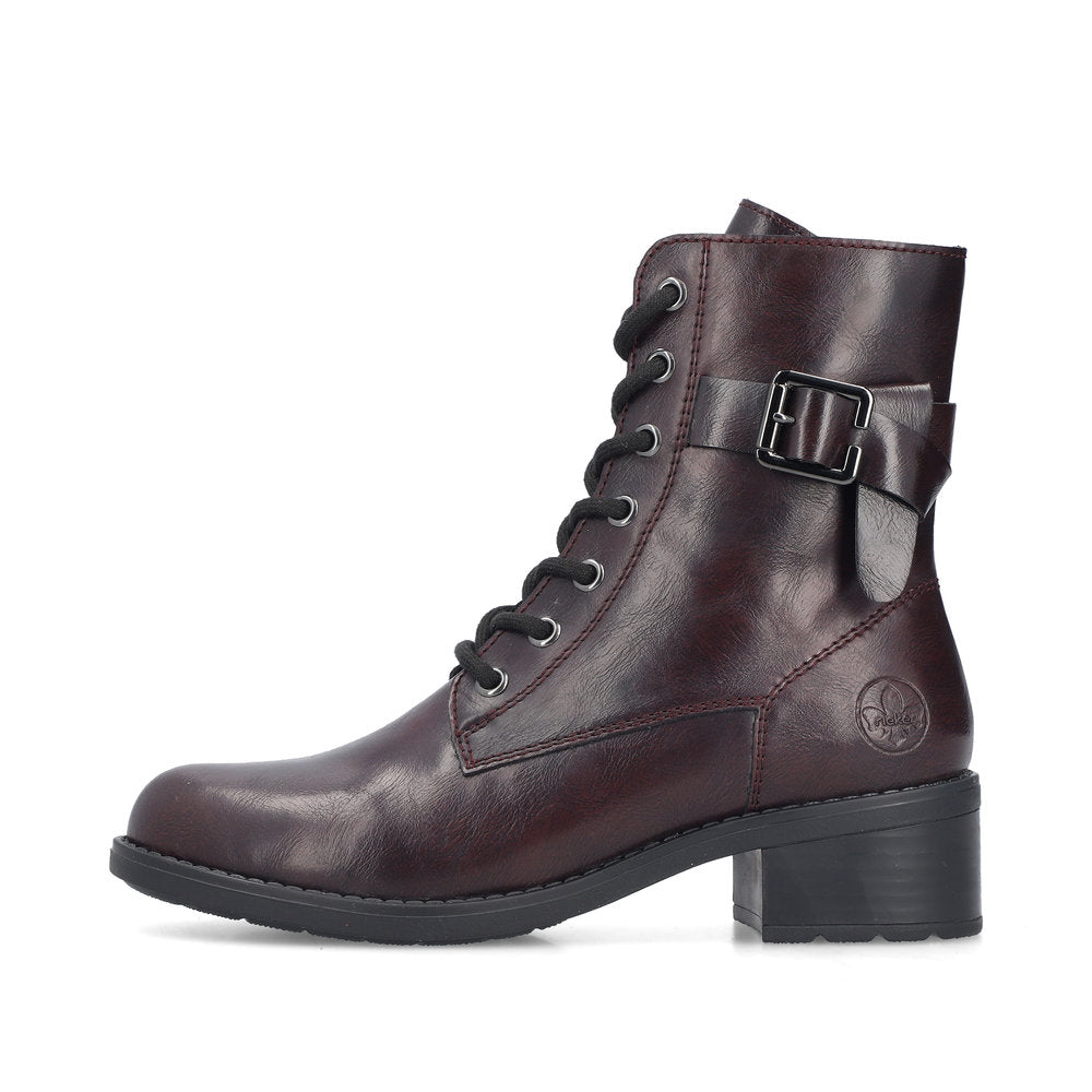 Rieker 75431-35 Burgundy Combi Ankle Boots