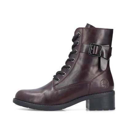 Rieker 75431-35 Burgundy Combi Ankle Boots