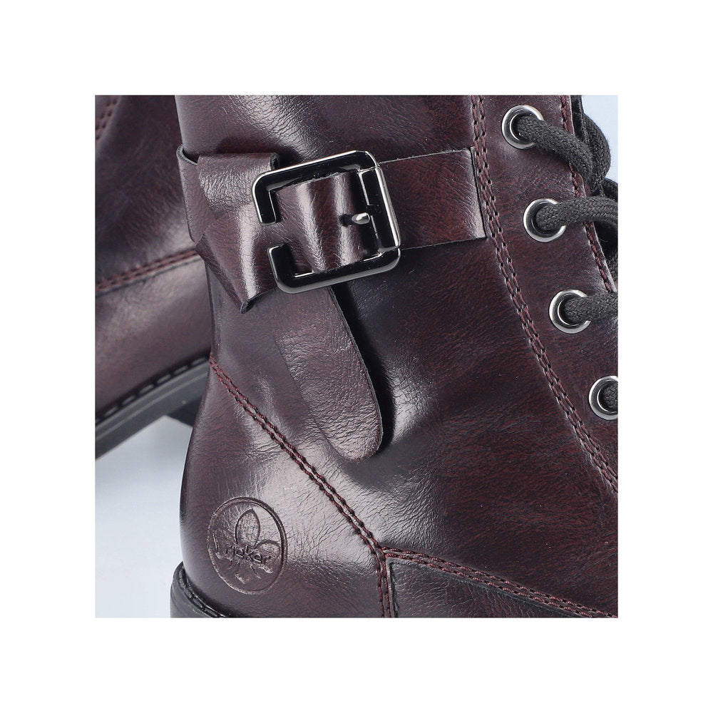 Rieker 75431-35 Burgundy Combi Ankle Boots