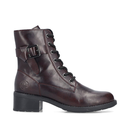 Rieker 75431-35 Burgundy Combi Ankle Boots