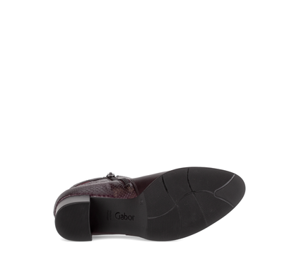 Gabor 75.692.25 Bordo Burgundy Block Heel Ankle Boots