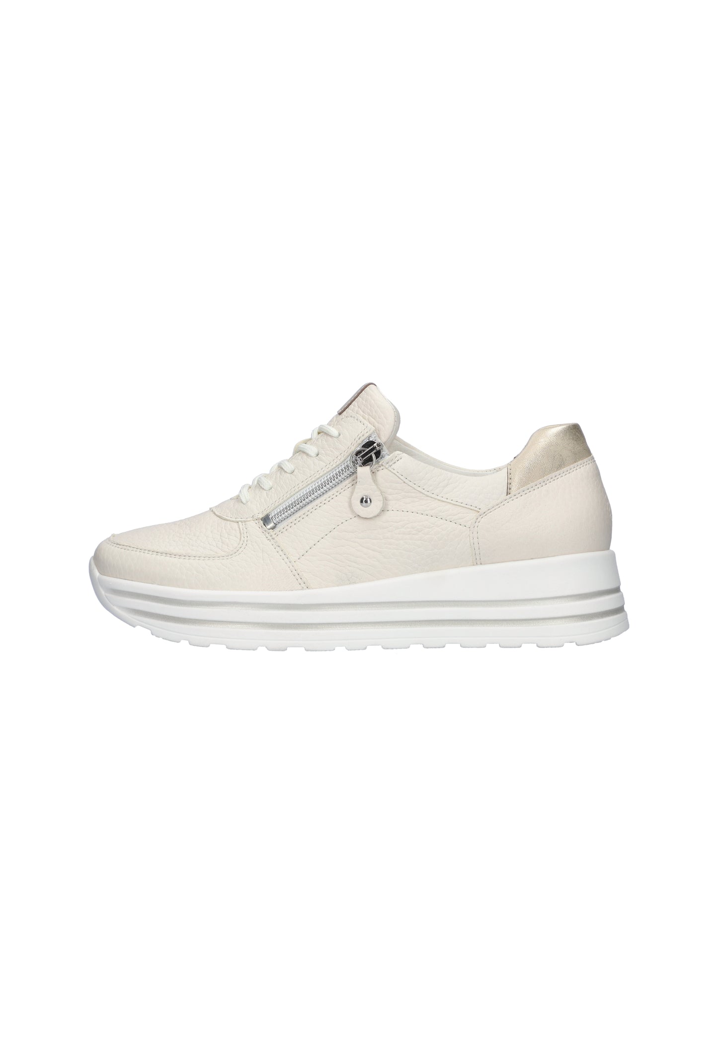 Waldlaufer 758009 207 698 H Lana H Fit Pearl & Light Gold Trainers with Zip