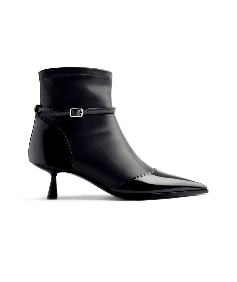Gioseppo 76135-P Capian Black Kitten Heel Boots