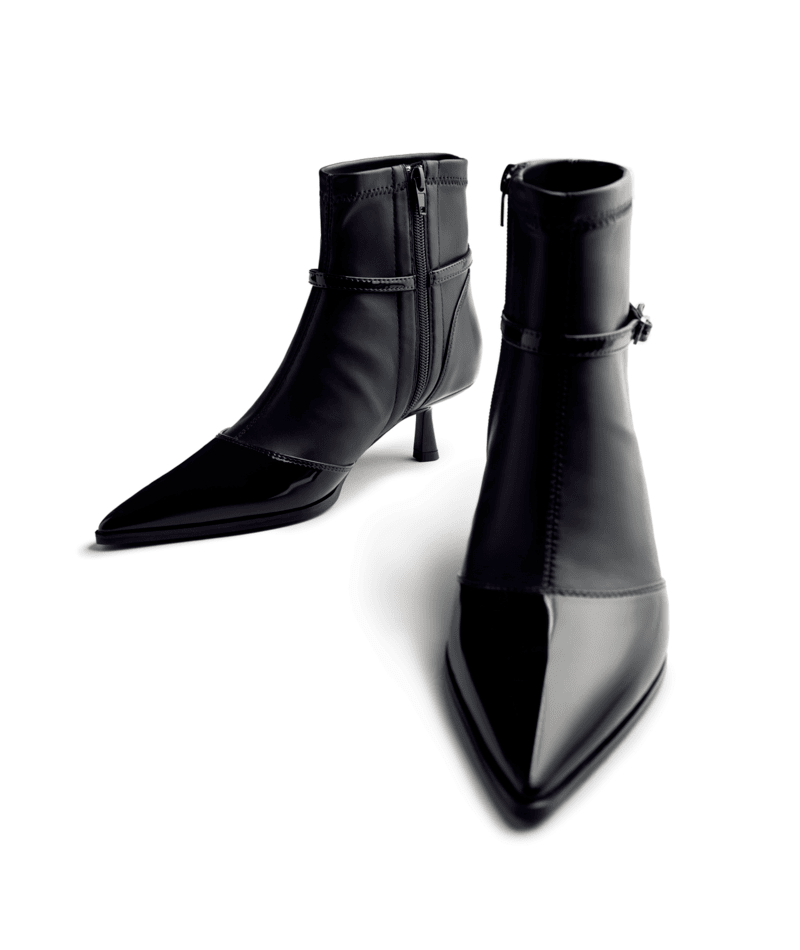 Gioseppo 76135-P Capian Black Kitten Heel Boots