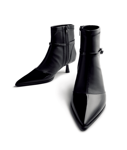Gioseppo 76135-P Capian Black Kitten Heel Boots