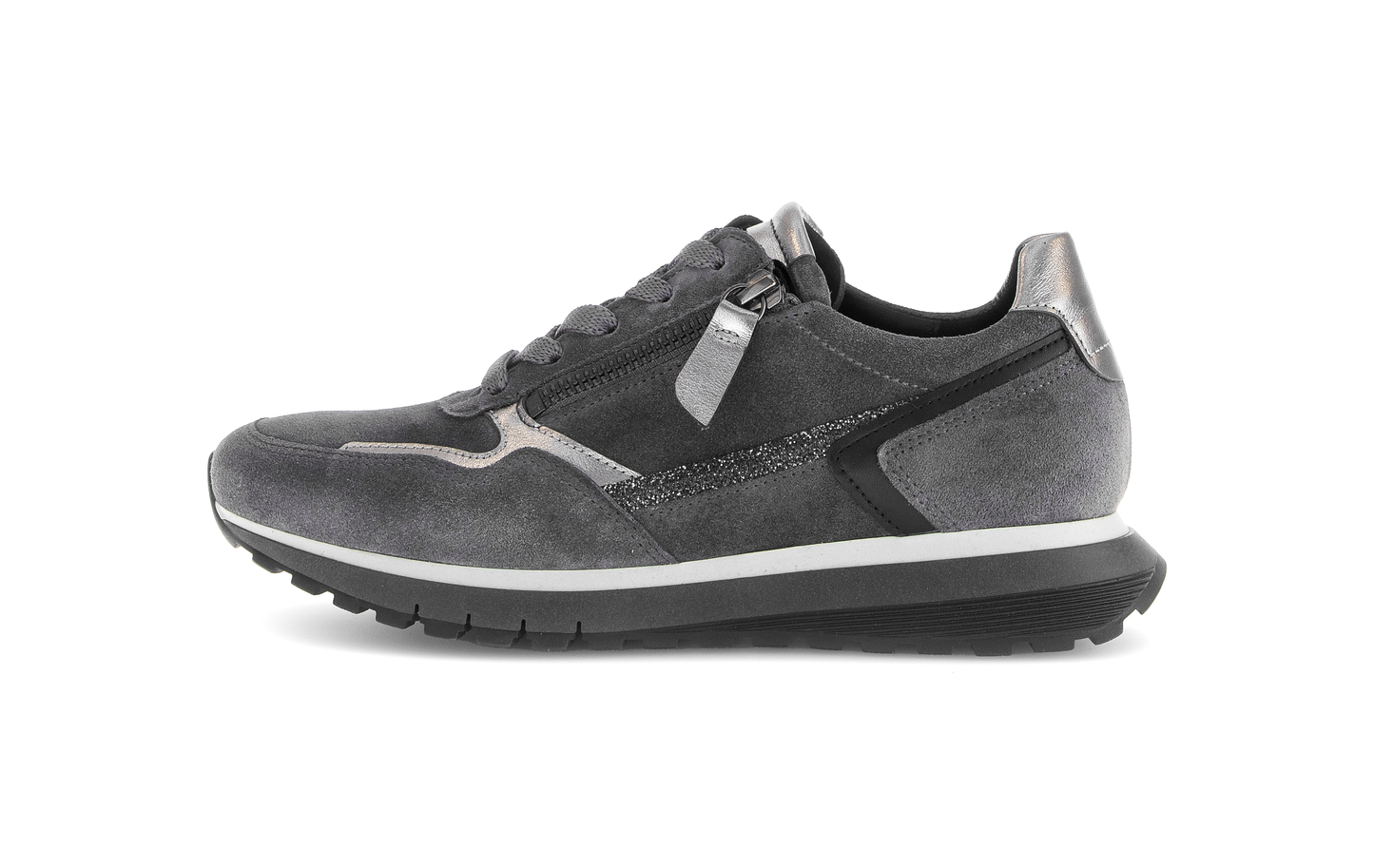 Gabor Comfort 76.378.40 Graphite Grey & Antique Silver combi H Fit Sneakers