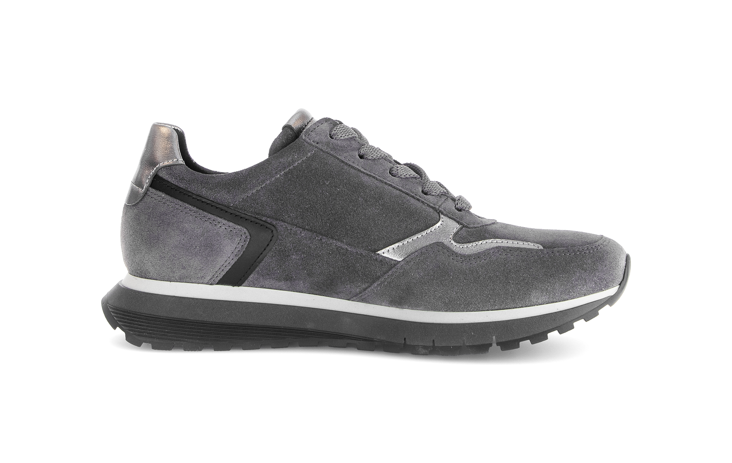 Gabor Comfort 76.378.40 Graphite Grey & Antique Silver combi H Fit Sneakers