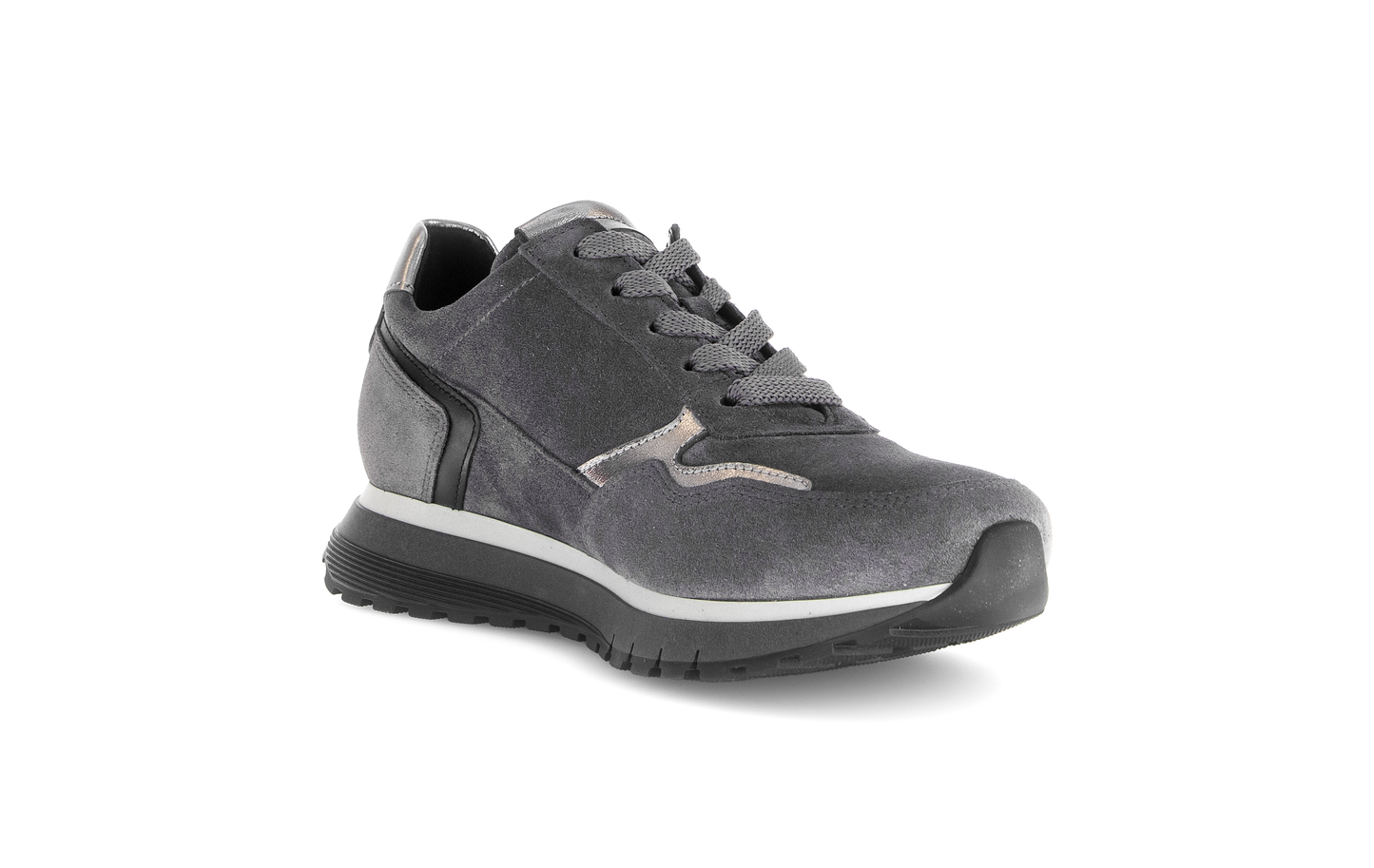 Gabor Comfort 76.378.40 Graphite Grey & Antique Silver combi H Fit Sneakers