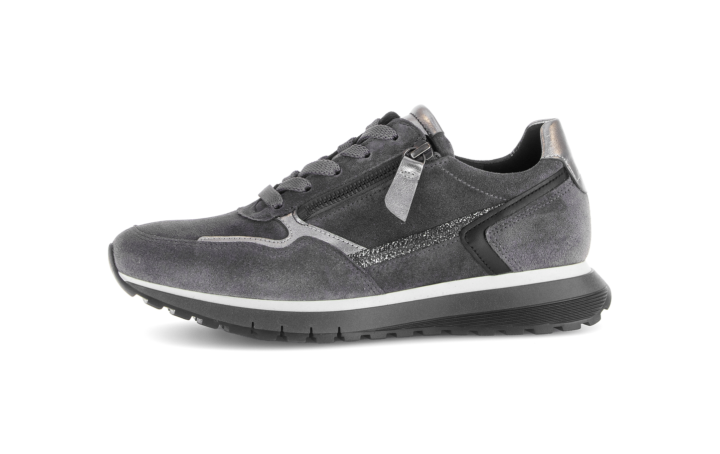 Gabor Comfort 76.378.40 Graphite Grey & Antique Silver combi H Fit Sneakers