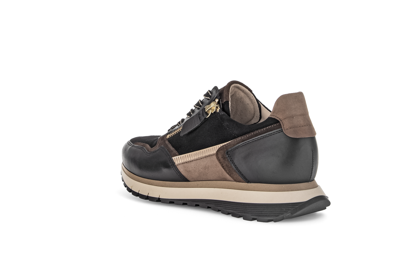 Gabor Comfort 76.378.67 Black & Gold Combi H Fit Sneakers