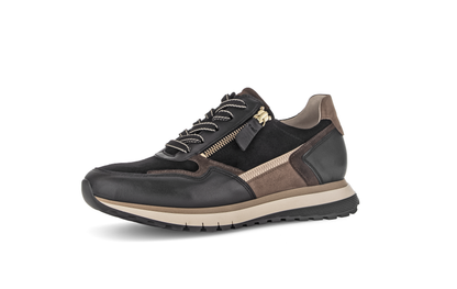 Gabor Comfort 76.378.67 Black & Gold Combi H Fit Sneakers