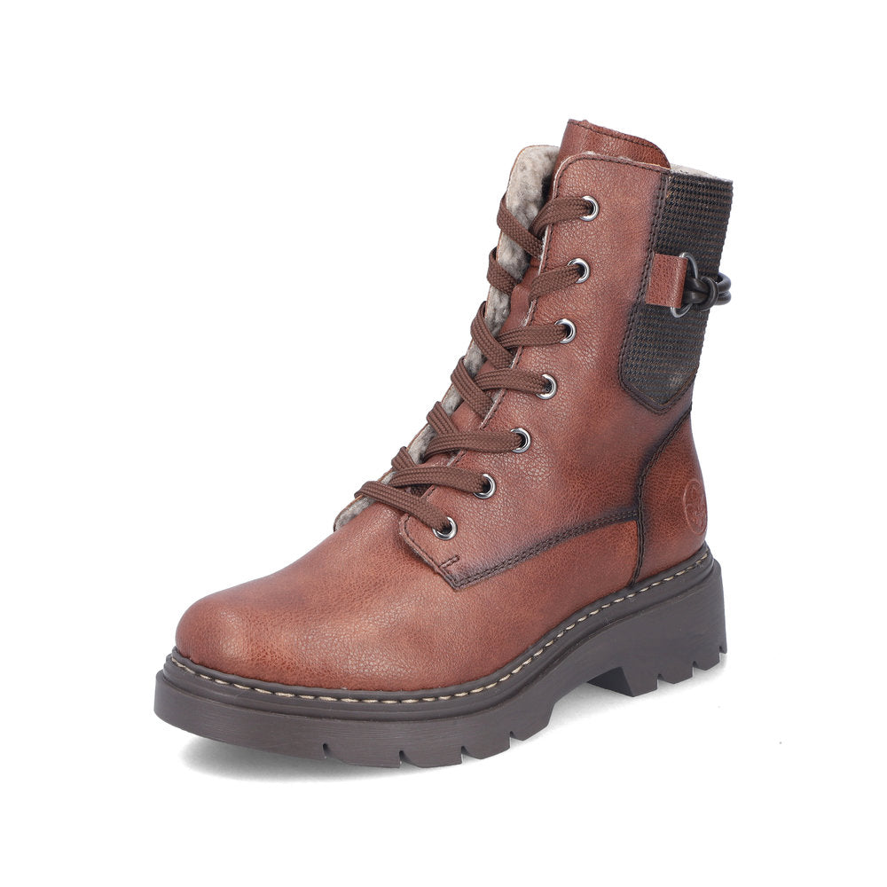 Rieker 76724-25 Brown, Stone & Black Combi Boots