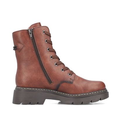 Rieker 76724-25 Brown, Stone & Black Combi Boots