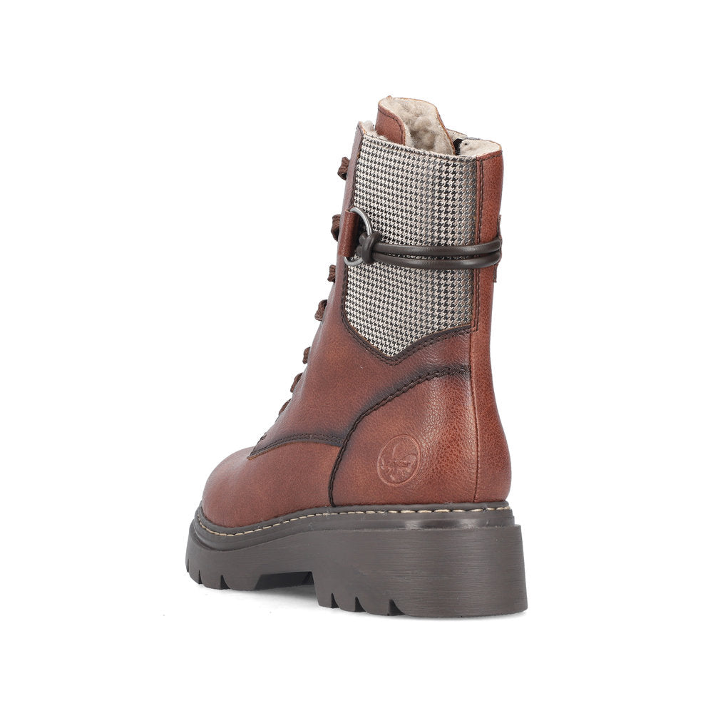 Rieker 76724-25 Brown, Stone & Black Combi Boots