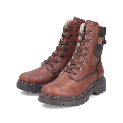Rieker 76724-25 Brown, Stone & Black Combi Boots