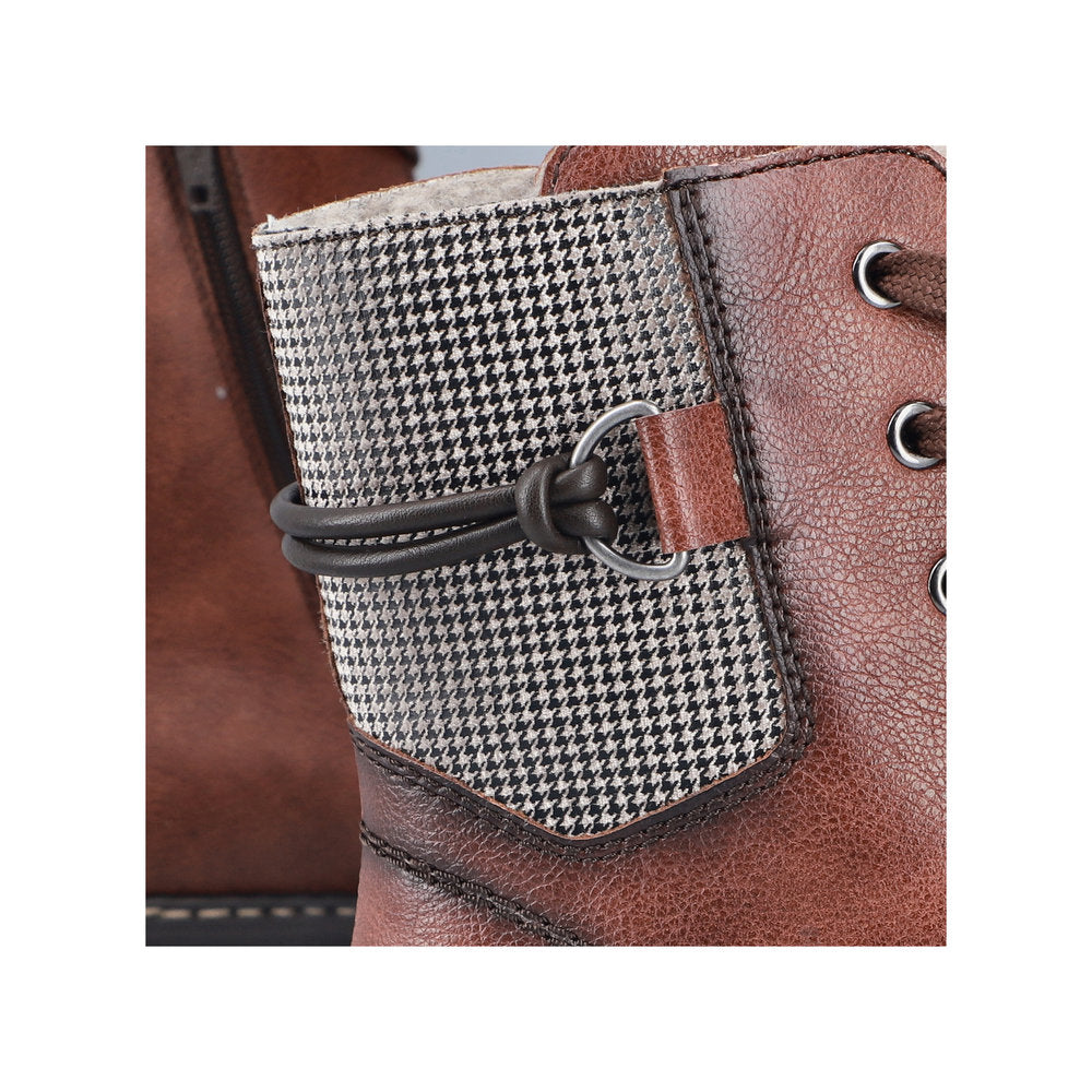 Rieker 76724-25 Brown, Stone & Black Combi Boots