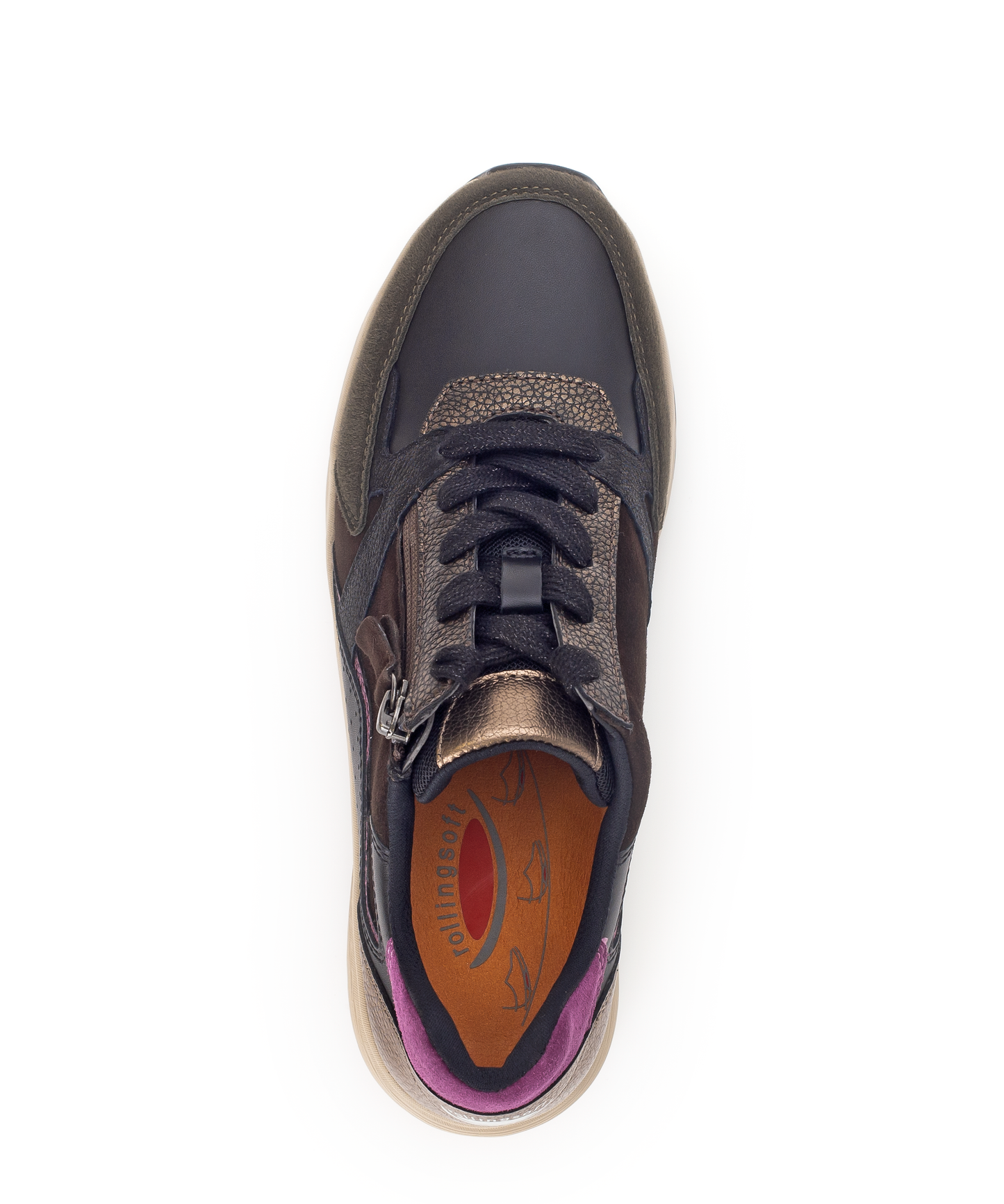 Gabor Rollingsoft 76.878.63 Black, Brown & Berry Combi Sneakers