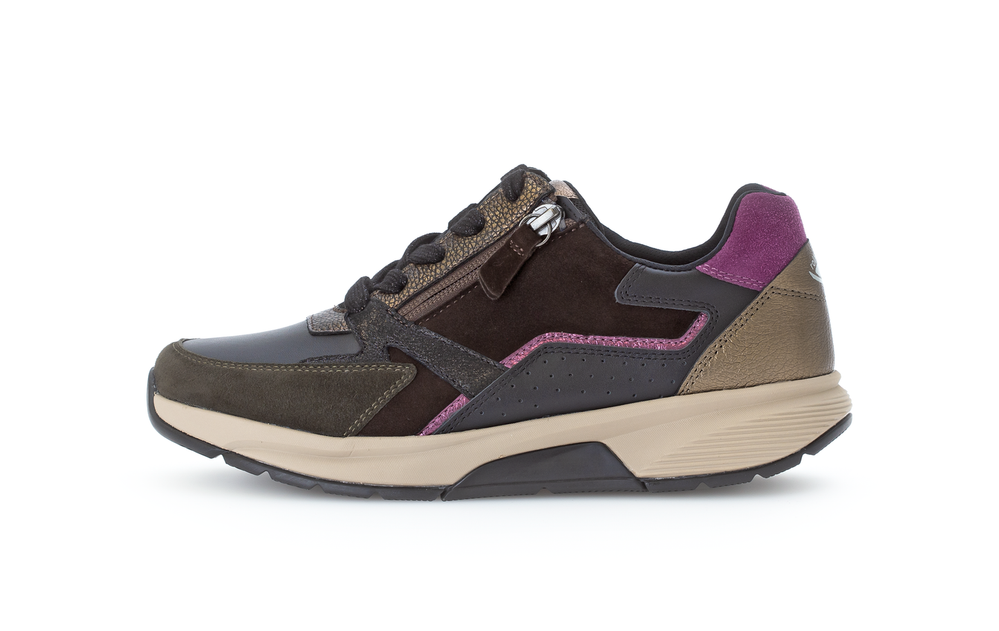 Gabor Rollingsoft 76.878.63 Black, Brown & Berry Combi Sneakers
