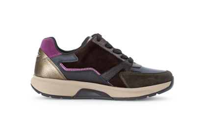Gabor Rollingsoft 76.878.63 Black, Brown & Berry Combi Sneakers