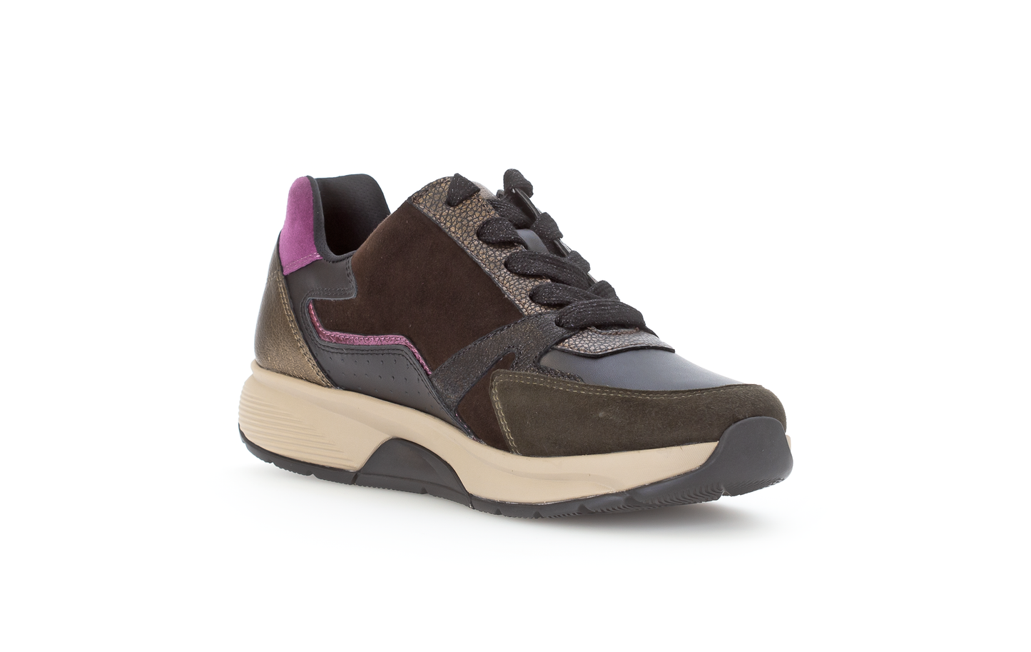 Gabor Rollingsoft 76.878.63 Black, Brown & Berry Combi Sneakers