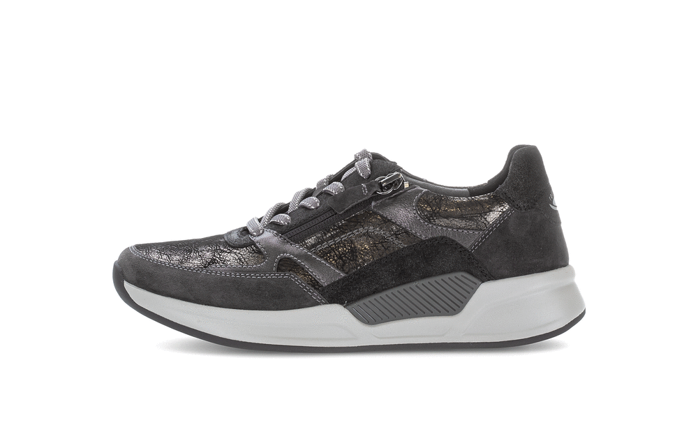 Gabor Rollingsoft 76.958.61 Black, Silver & Dark Grey Combi Sneakers