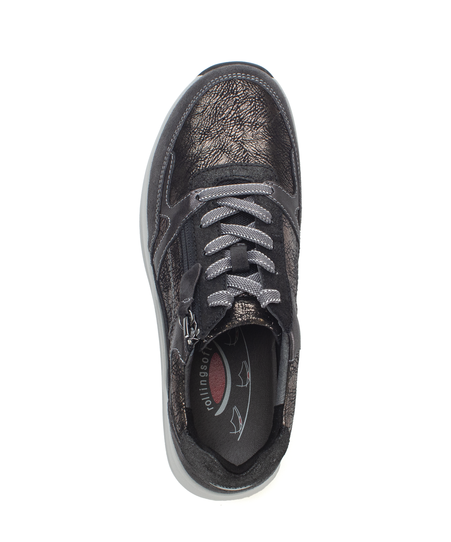 Gabor Rollingsoft 76.958.61 Black, Silver & Dark Grey Combi Sneakers