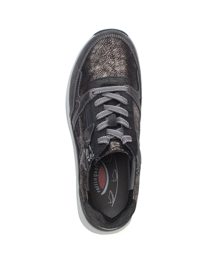 Gabor Rollingsoft 76.958.61 Black, Silver & Dark Grey Combi Sneakers