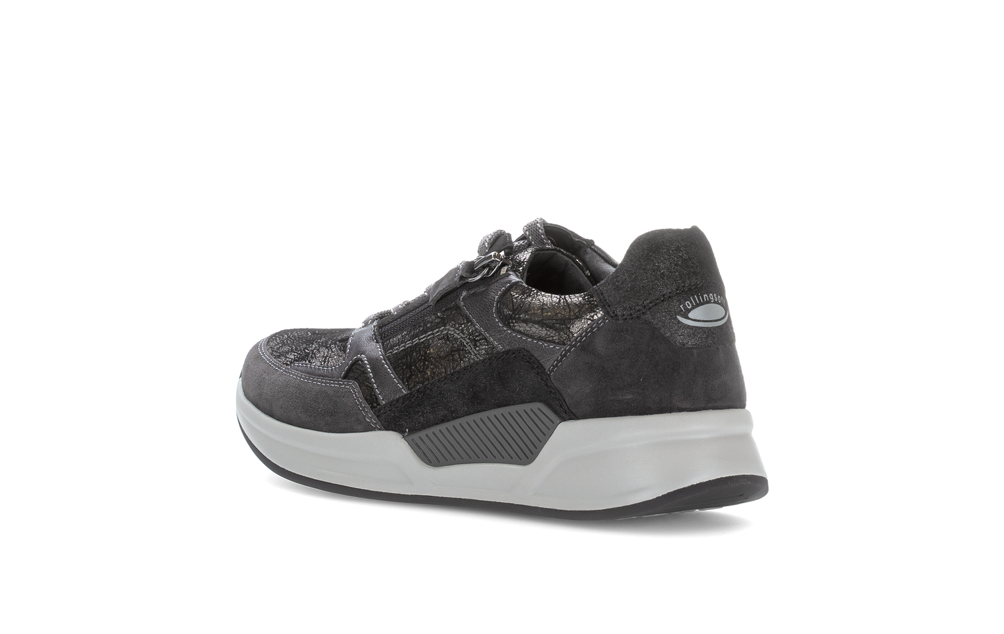 Gabor Rollingsoft 76.958.61 Black, Silver & Dark Grey Combi Sneakers