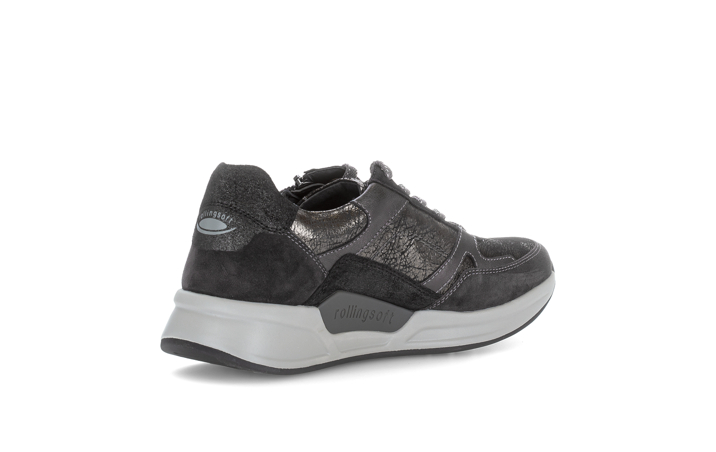 Gabor Rollingsoft 76.958.61 Black, Silver & Dark Grey Combi Sneakers