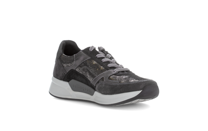 Gabor Rollingsoft 76.958.61 Black, Silver & Dark Grey Combi Sneakers