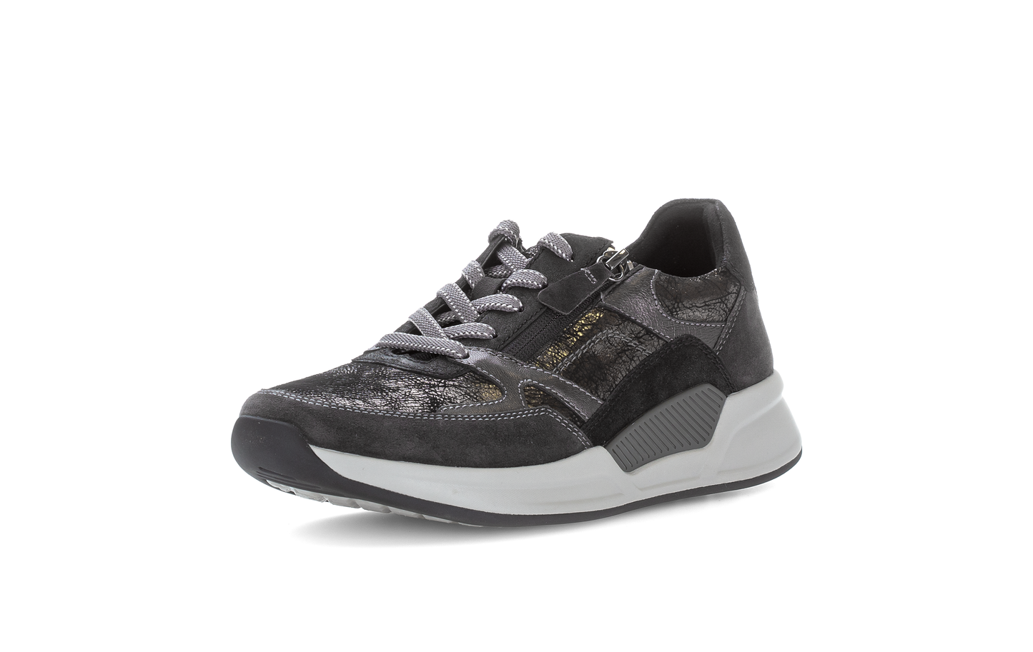 Gabor Rollingsoft 76.958.61 Black, Silver & Dark Grey Combi Sneakers
