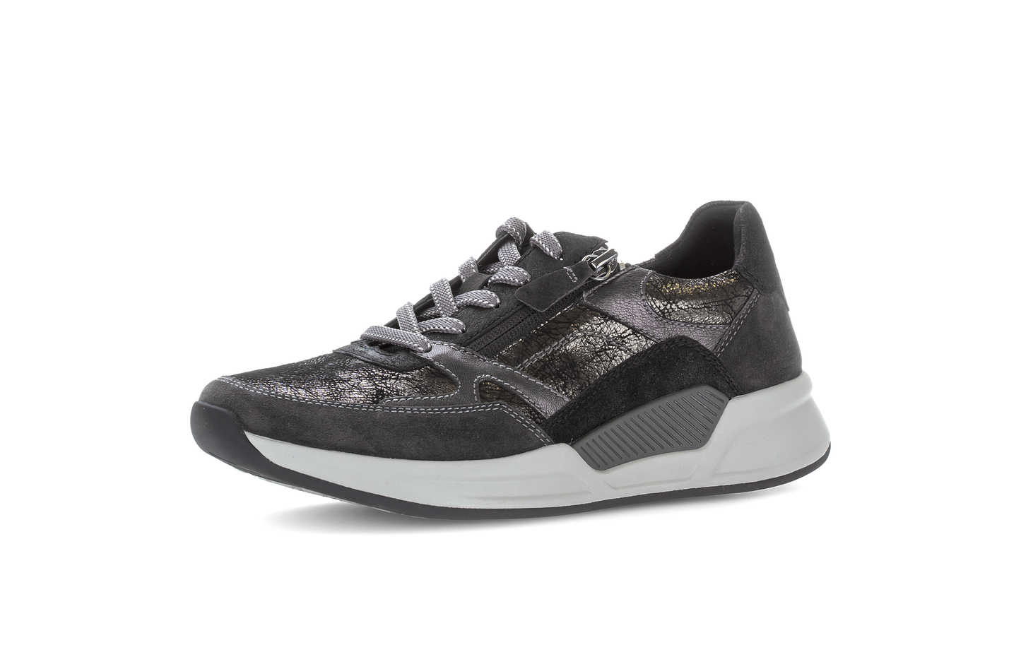 Gabor Rollingsoft 76.958.61 Black, Silver & Dark Grey Combi Sneakers