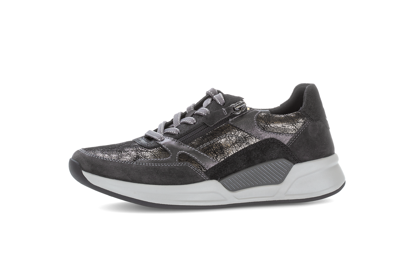 Gabor Rollingsoft 76.958.61 Black, Silver & Dark Grey Combi Sneakers