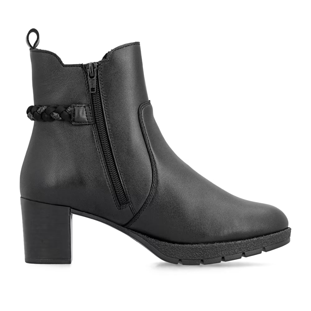 Rieker 77651-00 Black Block Heel Boots