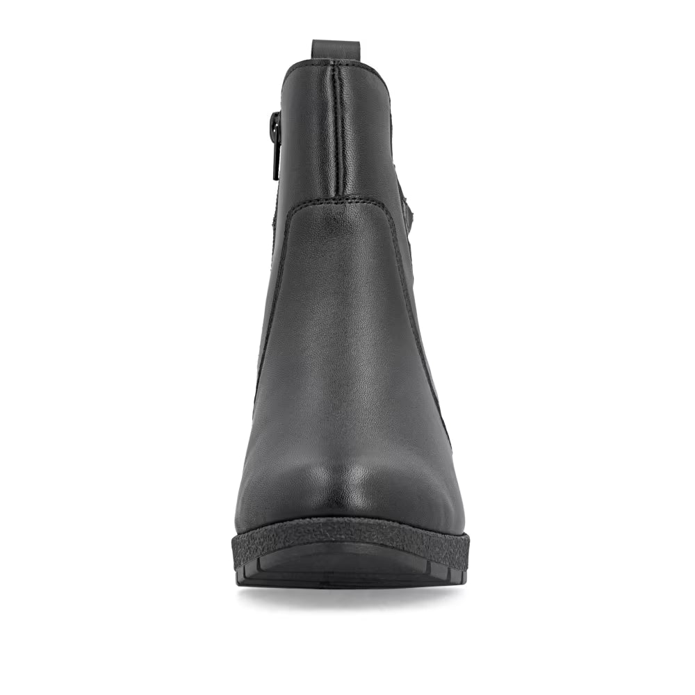 Rieker 77651-00 Black Block Heel Boots