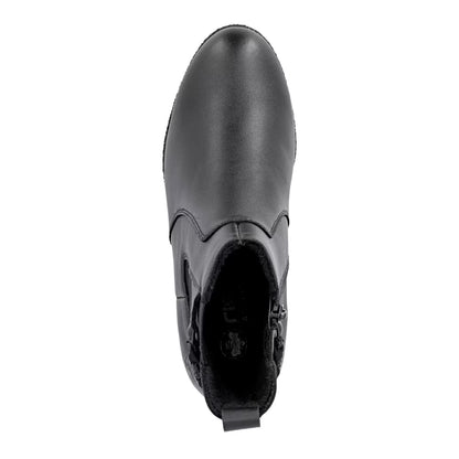 Rieker 77651-00 Black Block Heel Boots
