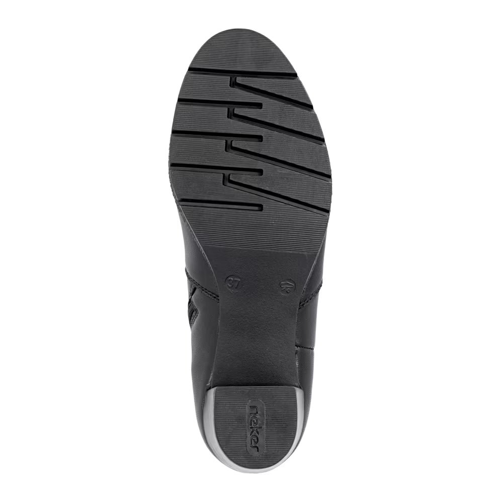 Rieker 77651-00 Black Block Heel Boots