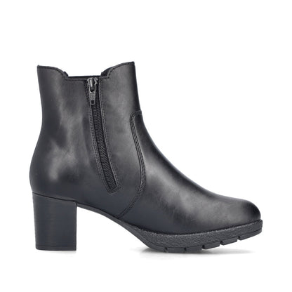 Rieker 77674-00 Black Block Heel Boots