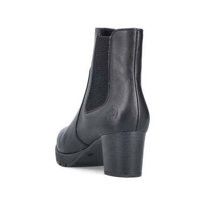 Rieker 77674-00 Black Block Heel Boots