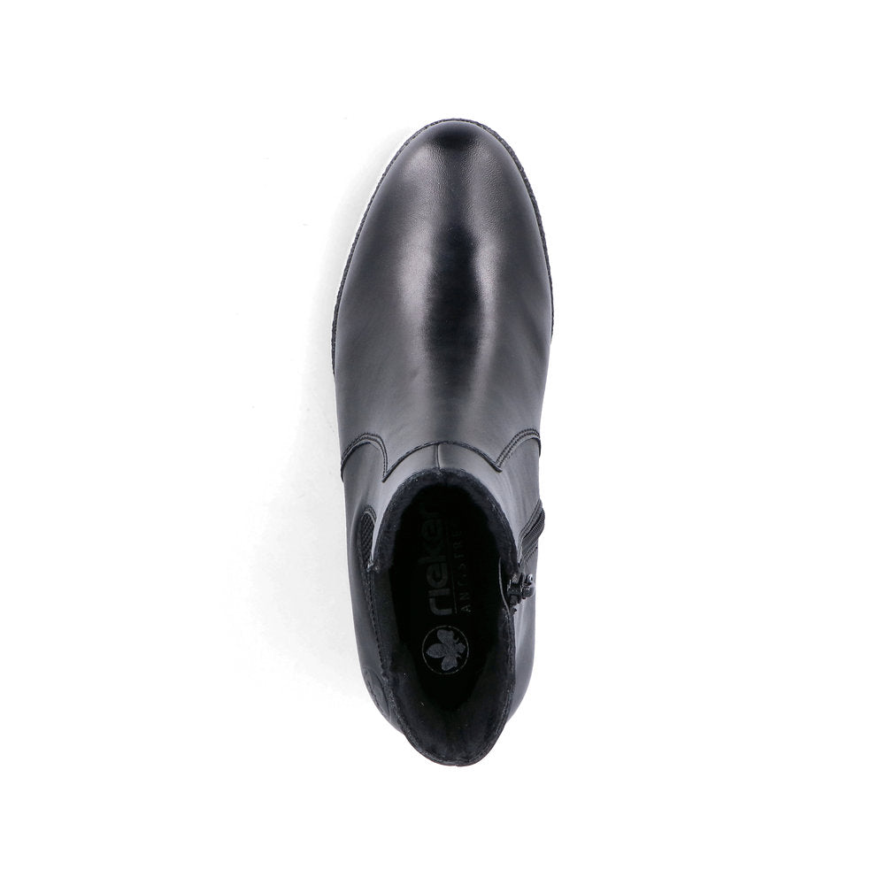 Rieker 77674-00 Black Block Heel Boots