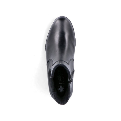 Rieker 77674-00 Black Block Heel Boots