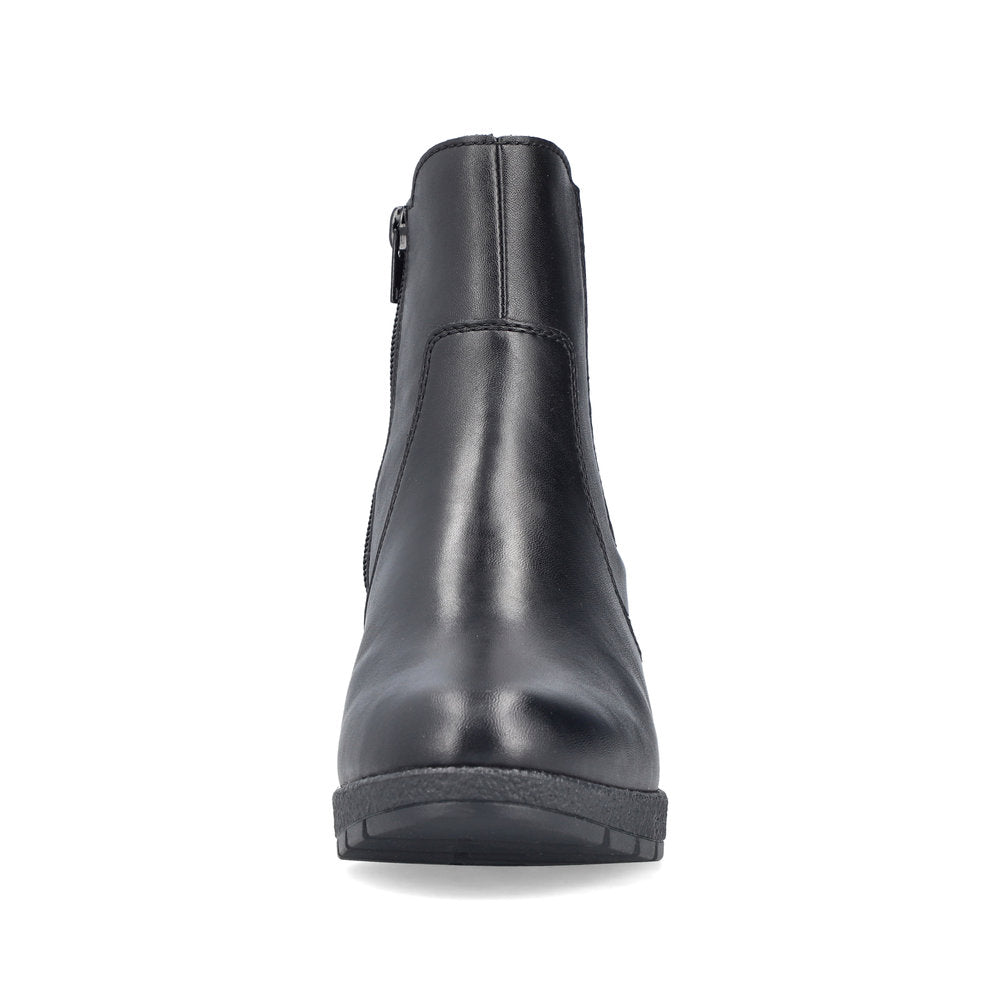 Rieker 77674-00 Black Block Heel Boots