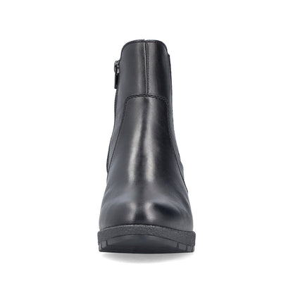 Rieker 77674-00 Black Block Heel Boots