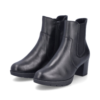 Rieker 77674-00 Black Block Heel Boots